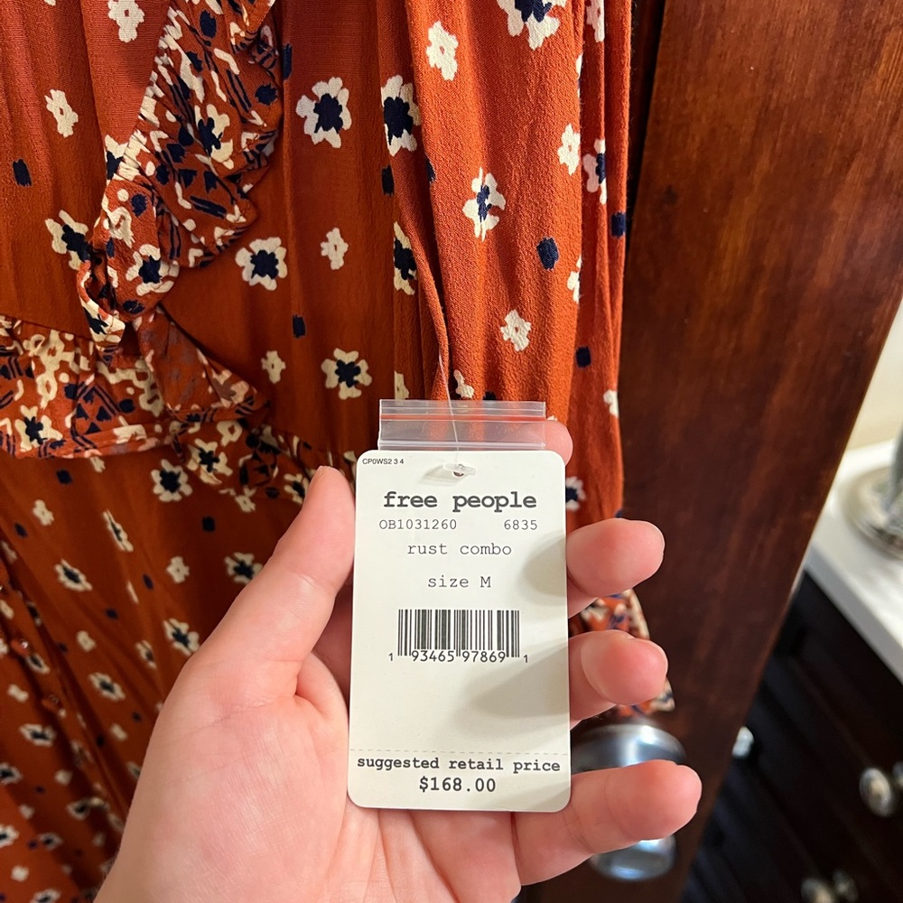 Free People Rust Floral Maxi Dress - Picture 3 of 5